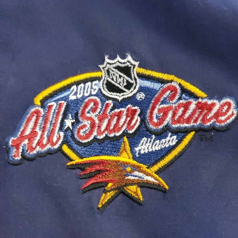 Vintage Antigua 2005 All Star Game ATL Logo Mens Blue Full Zip NHL Jacket XXL 2x